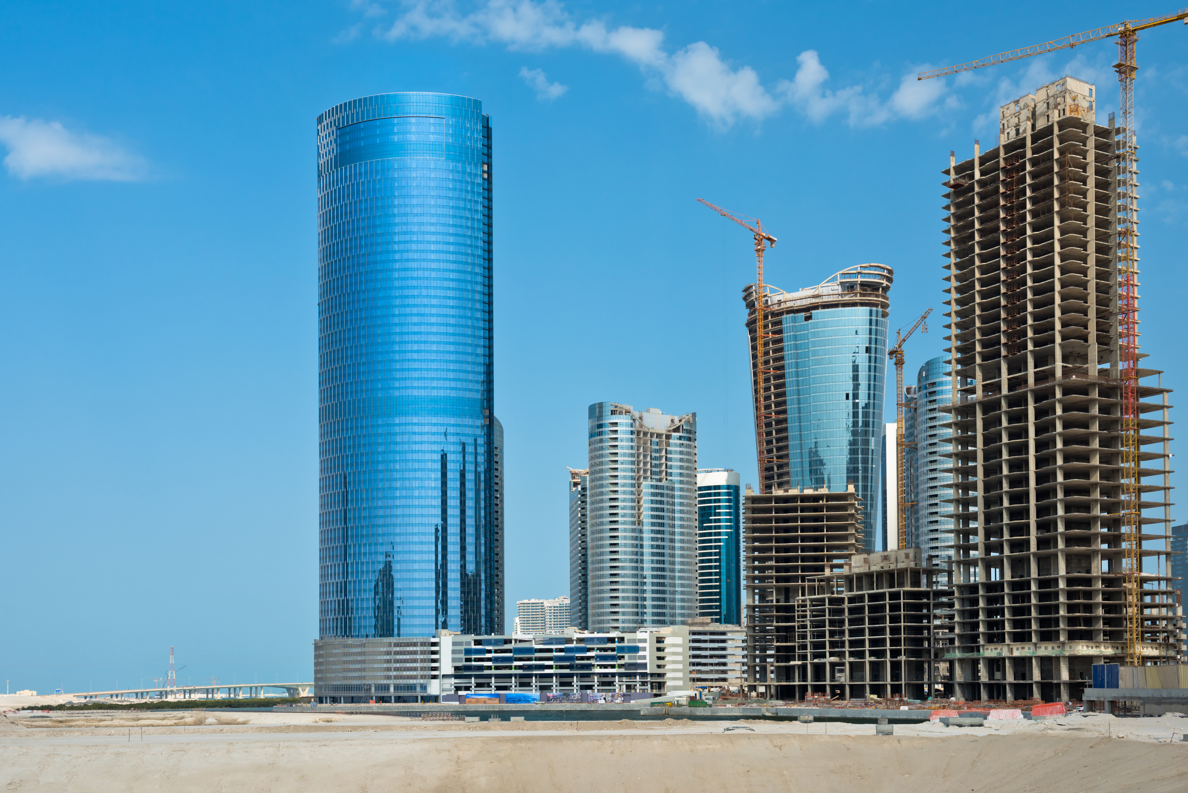 Modern district construction skyline